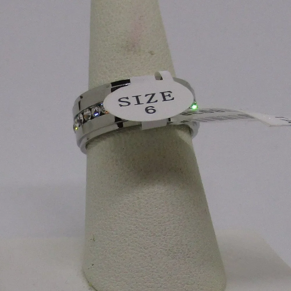 Austrian Crystal Ring Stainless Steel Size 6
